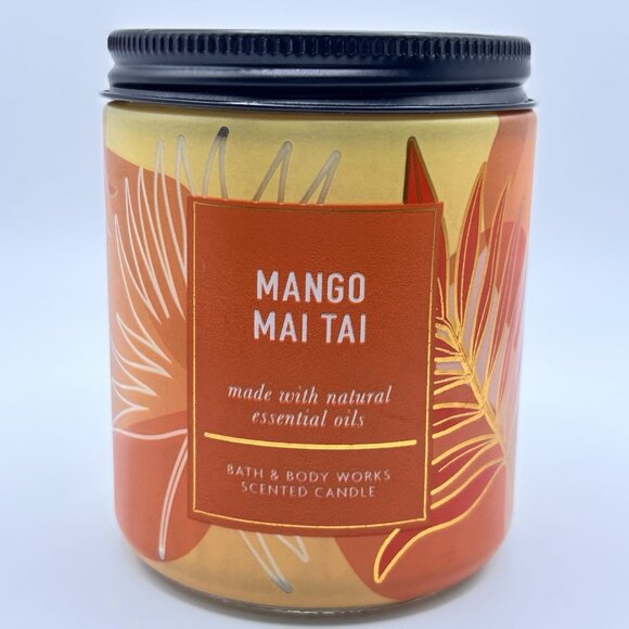 Bath and Body Works Mango Mai Tai Single Wick Candle Summer Fruit Tropical Soy - Picture 9 of 9